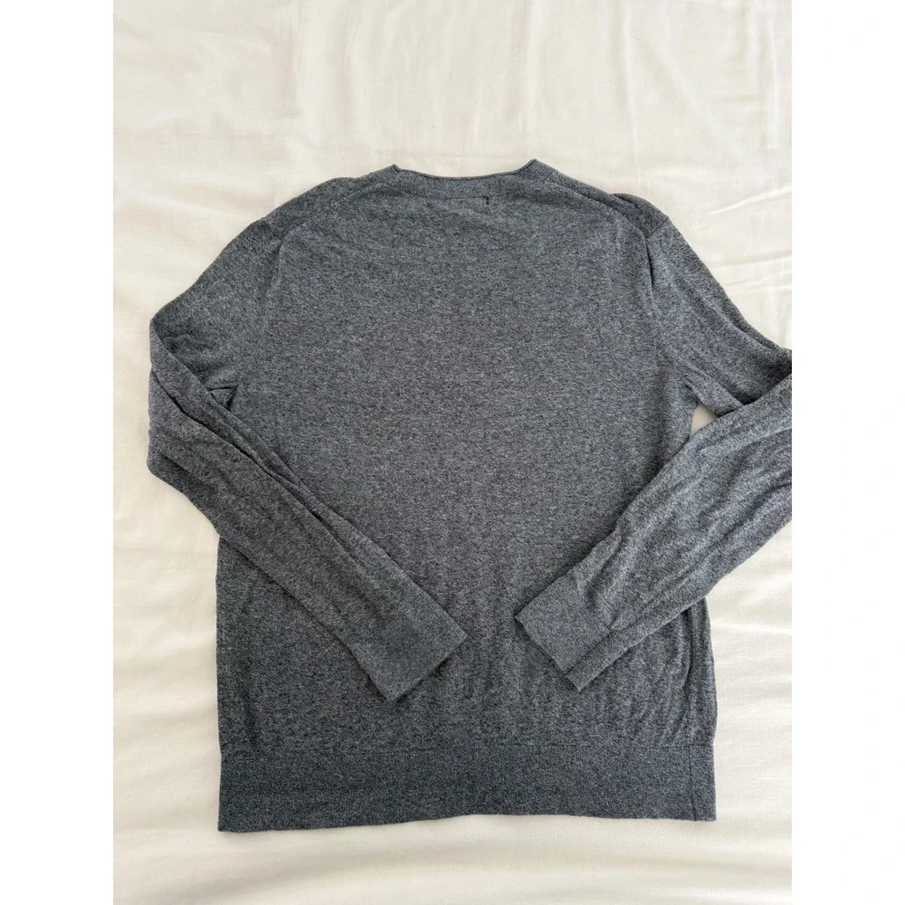 Banana Republic Men L Performance Silk Linen Crewneck Sweater Gray Luxury